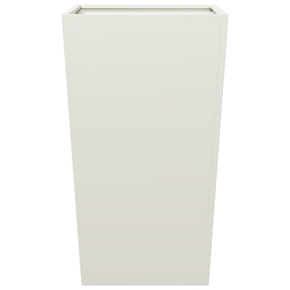 Fioriere da Giardino 2 pz Bianche 45x45x75 cm in Acciaio