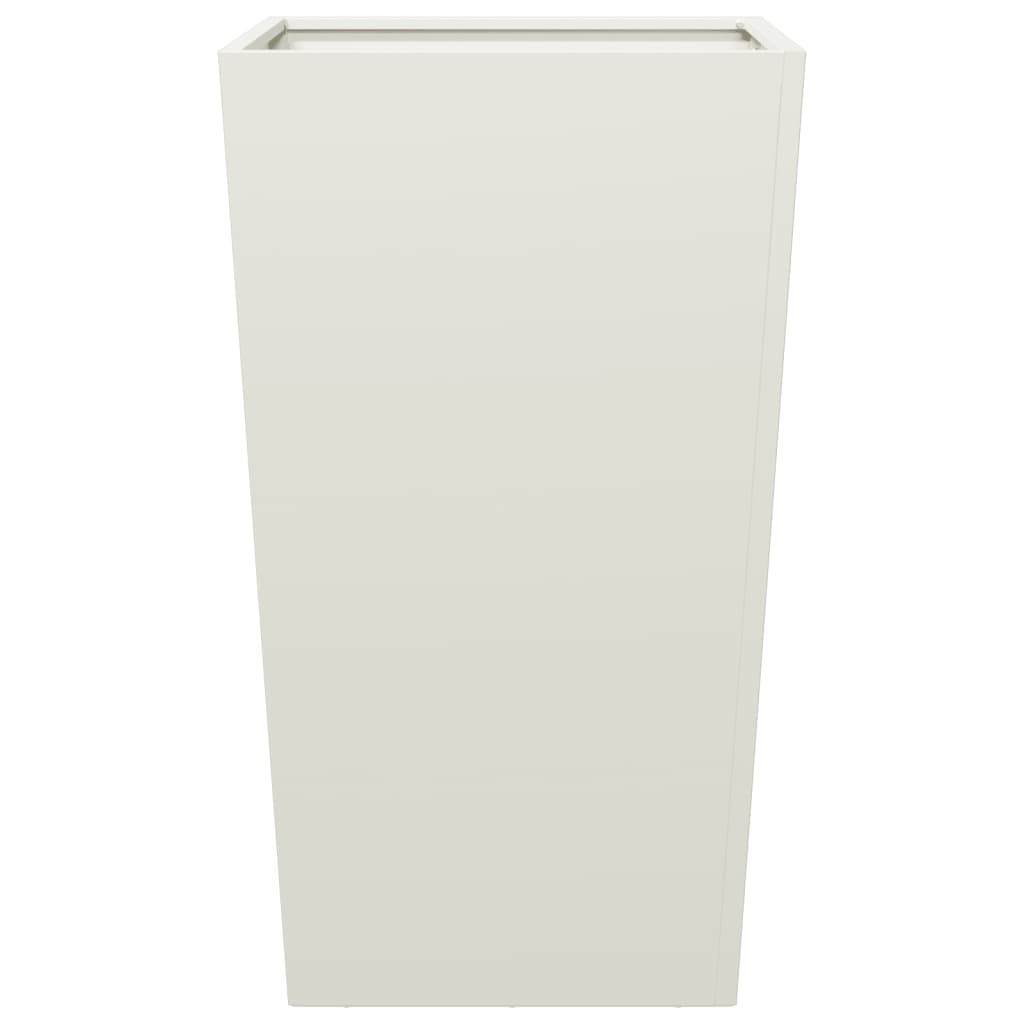 Fioriere da Giardino 2 pz Bianche 45x45x75 cm in Acciaio