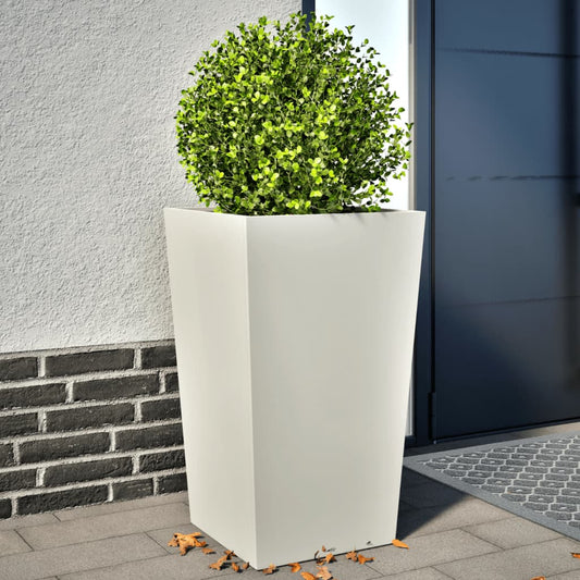 Fioriere da Giardino 2 pz Bianche 45x45x75 cm in Acciaio | homemem39