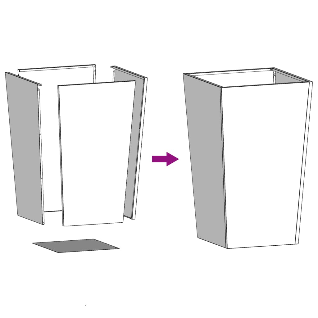 Fioriera da Giardino Verde Oliva 45x45x75 cm in Acciaio