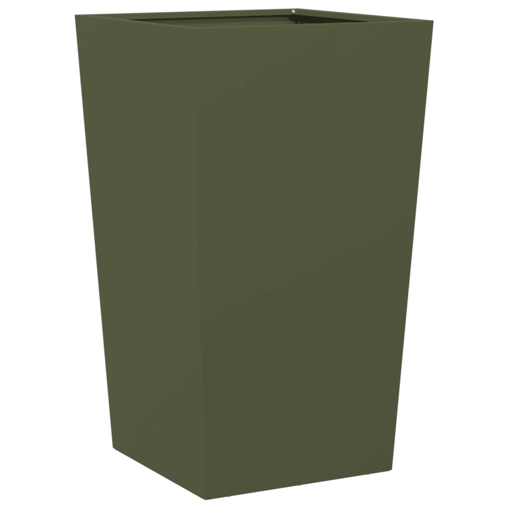 Fioriere da Giardino 2 pz Verde Oliva 45x45x75 cm in Acciaio | homemem39