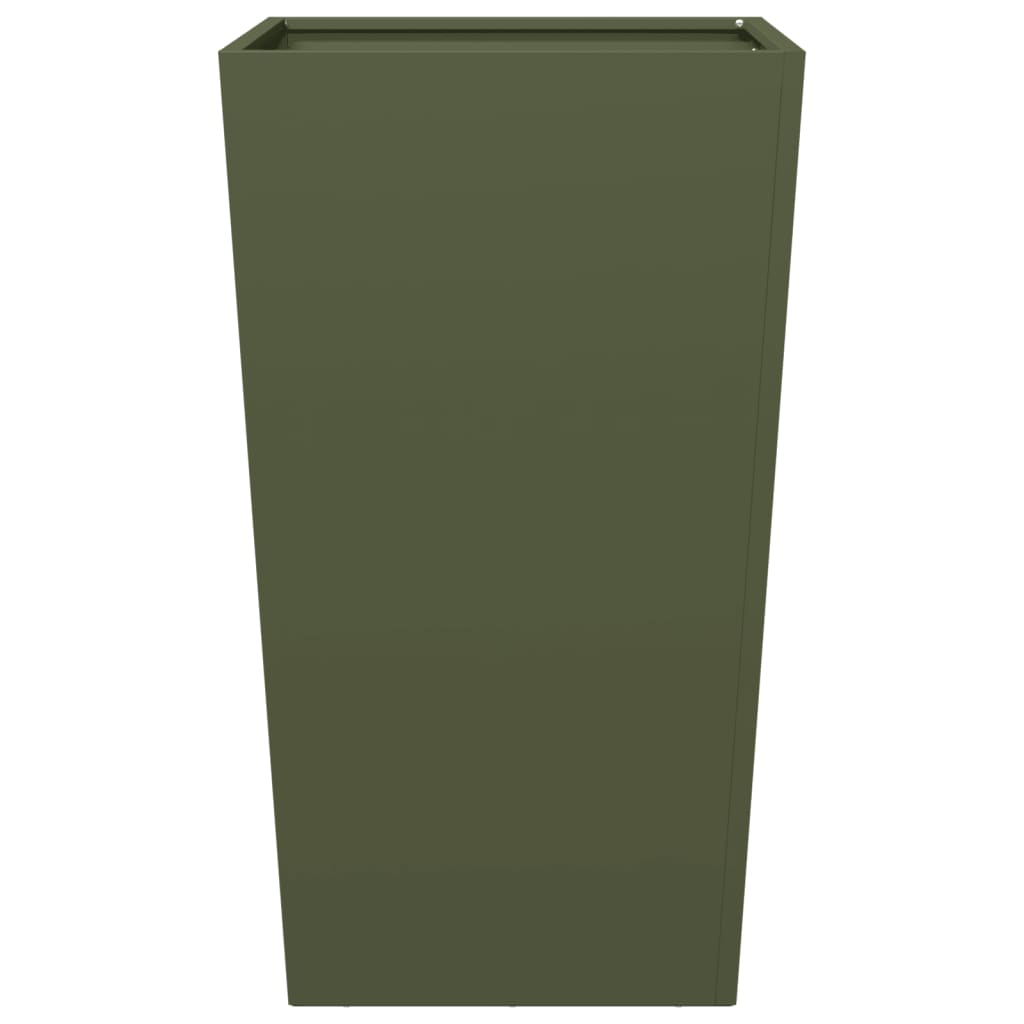 Fioriere da Giardino 2 pz Verde Oliva 45x45x75 cm in Acciaio | homemem39