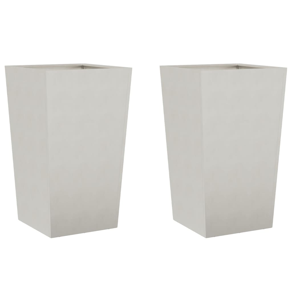 Fioriere da Giardino 2 pz 45x45x75 cm in Acciaio Inox | homemem39