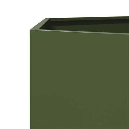 Fioriera da Giardino Verde Oliva Esagono 46x40x45 cm Acciaio