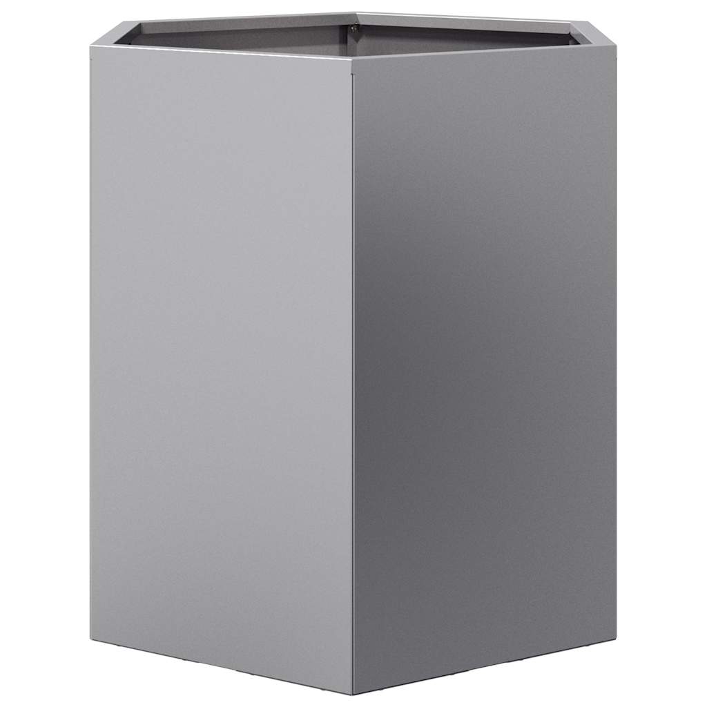 Fioriera da Giardino Esagono 46x40x45 cm in Acciaio Zincato