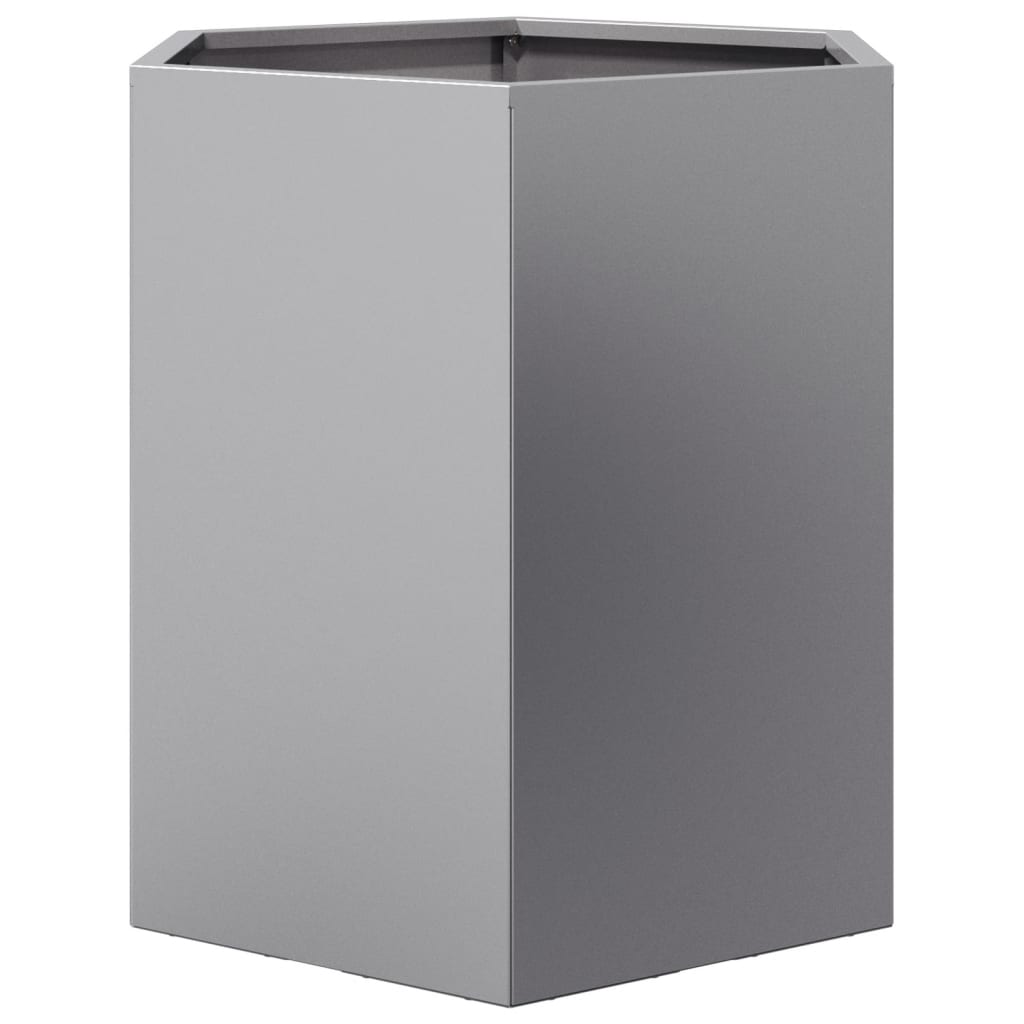 Fioriere da Giardino 2 pz Esagono 46x40x45cm Acciaio Zincato - homemem39