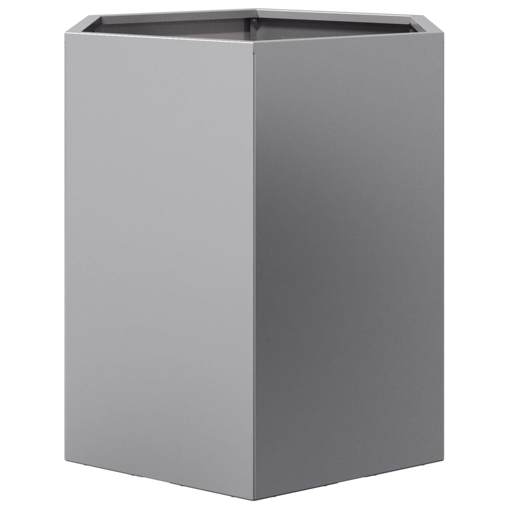 Fioriere da Giardino 2 pz Esagono 46x40x45cm Acciaio Zincato - homemem39