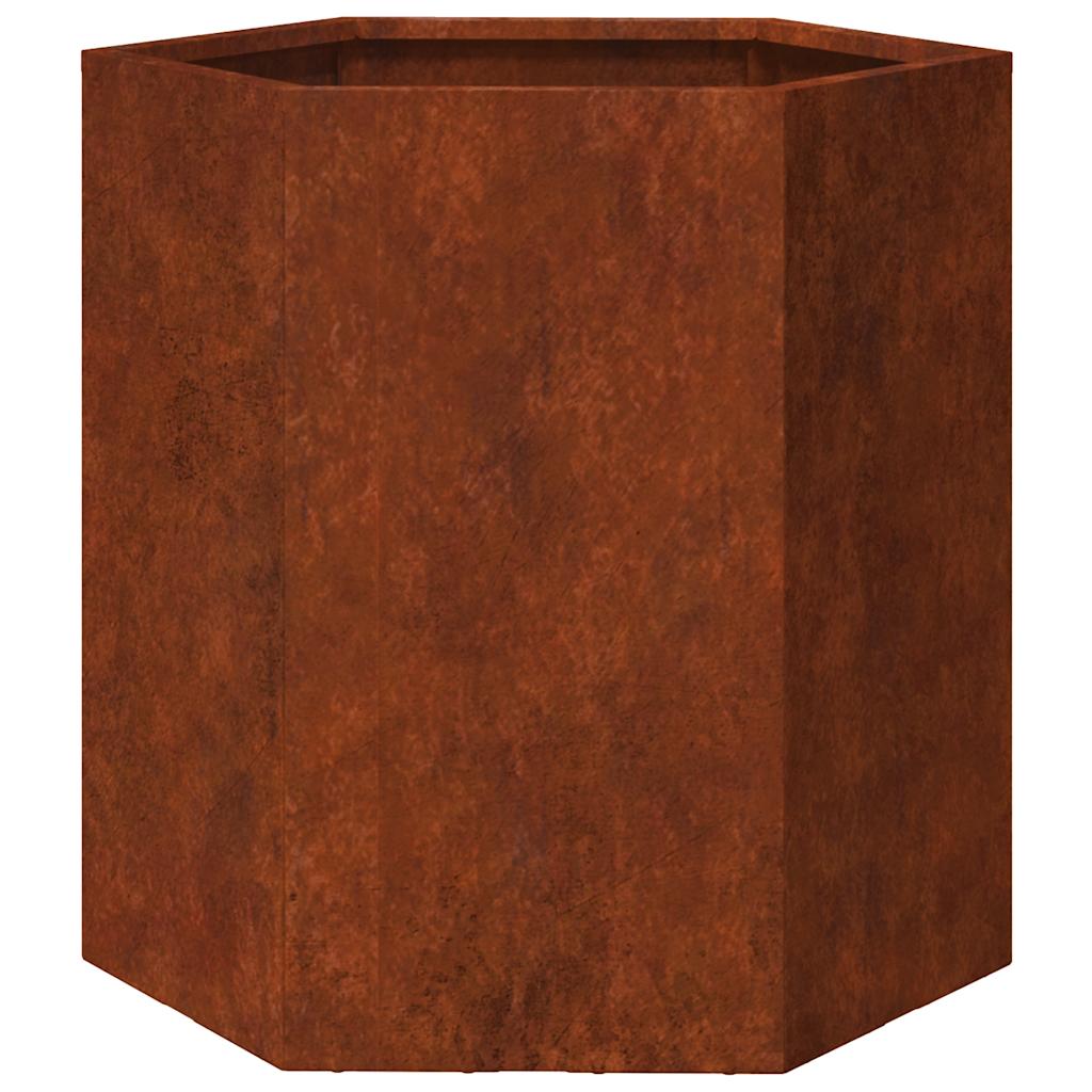 Fioriere da Giardino 2 pz Esagono 46x40x45 cm in acciaio corten