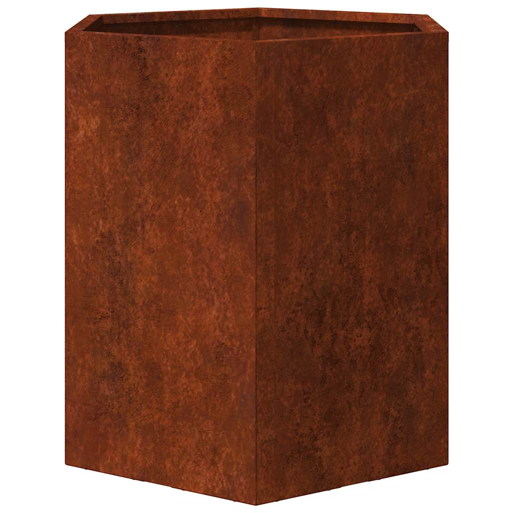 Fioriere da Giardino 2 pz Esagono 46x40x45 cm in acciaio corten