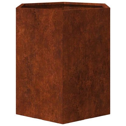 Fioriere da Giardino 2 pz Esagono 46x40x45 cm in acciaio corten