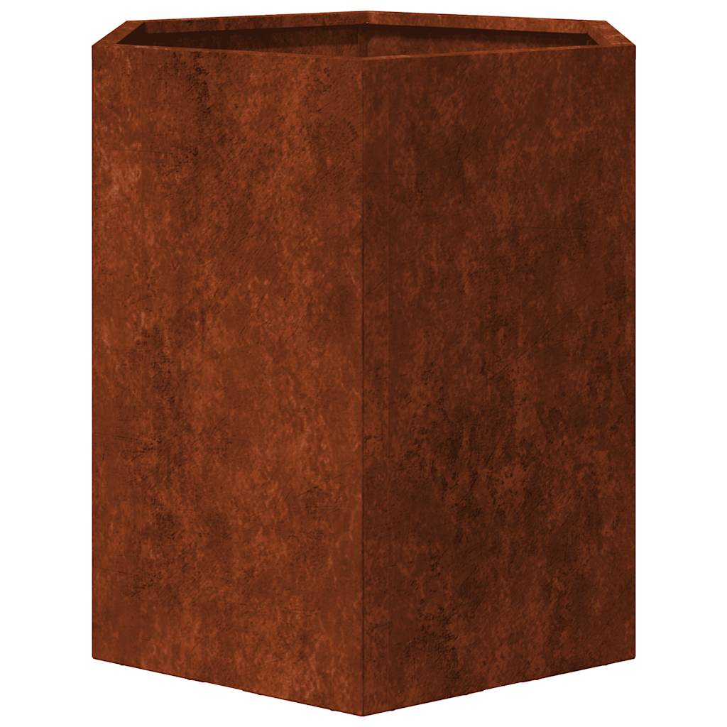 Fioriere da Giardino 2 pz Esagono 46x40x45 cm in acciaio corten