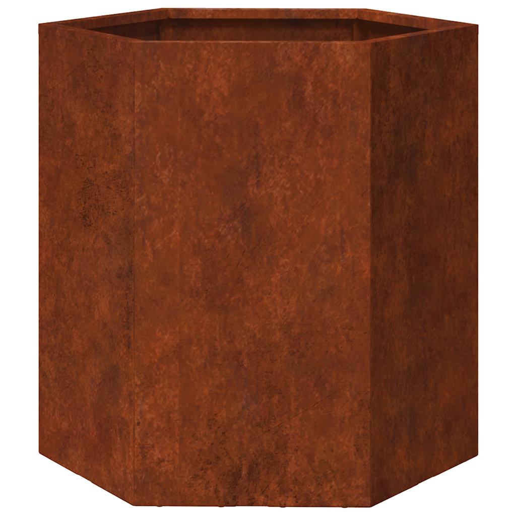 Fioriere da Giardino 2 pz Esagono 46x40x45 cm in acciaio corten