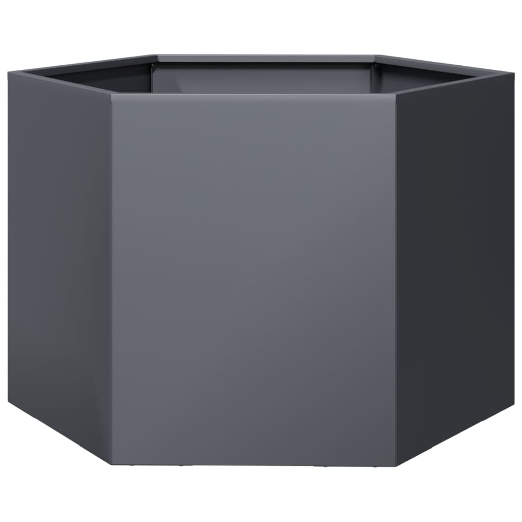 Fioriera da Giardino Antracite Esagono 69x60x45 cm in Acciaio | homemem39
