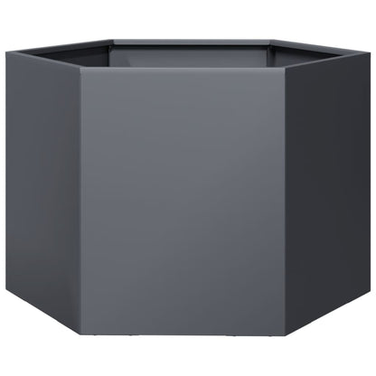 Fioriera da Giardino Antracite Esagono 69x60x45 cm in Acciaio | homemem39