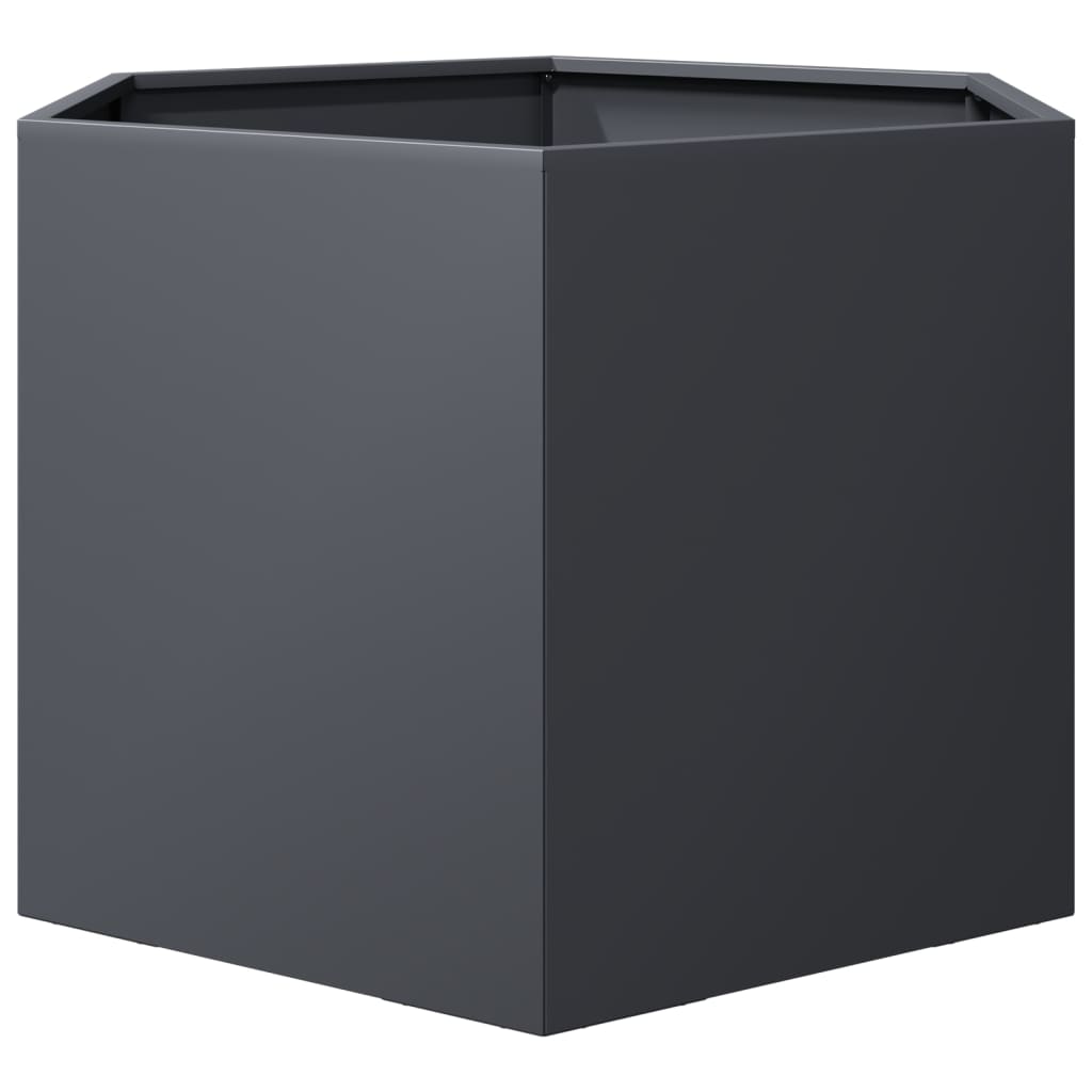 Fioriera da Giardino Antracite Esagono 69x60x45 cm in Acciaio | homemem39