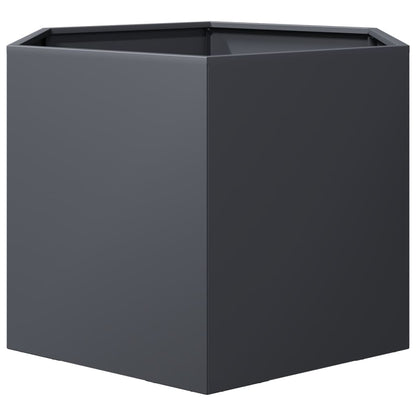 Fioriera da Giardino Antracite Esagono 69x60x45 cm in Acciaio | homemem39