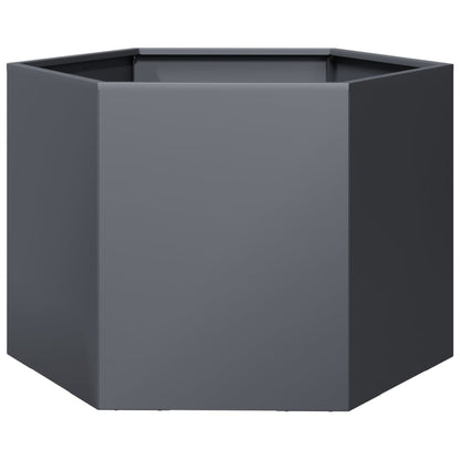 Fioriera da Giardino Antracite Esagono 69x60x45 cm in Acciaio | homemem39