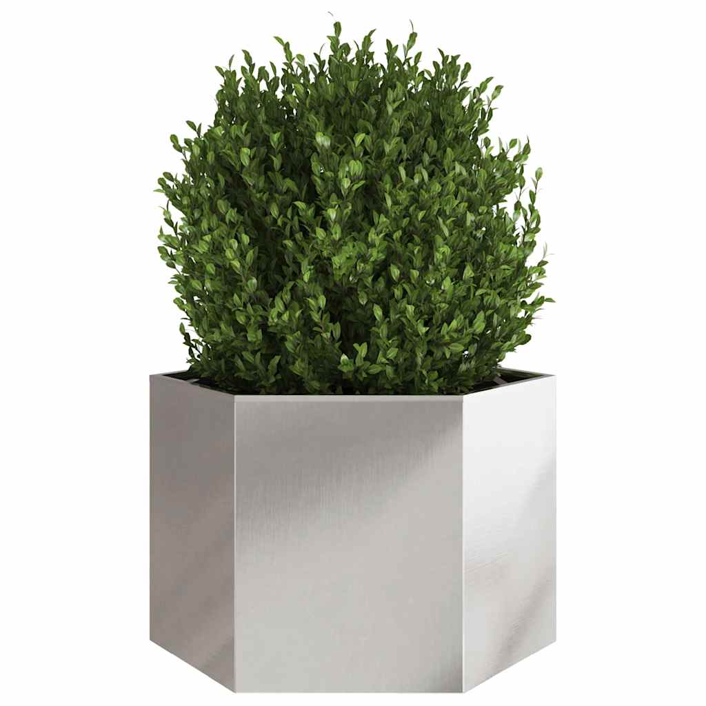 Fioriera da Giardino Esagono 69x60x45 cm in Acciaio Inox - homemem39