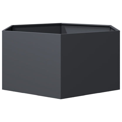 Fioriera da Giardino Antracite Esagono 104x90x45 cm in Acciaio | homemem39