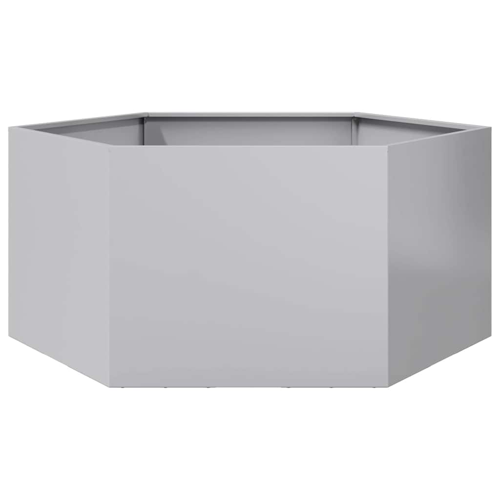 Fioriera da Giardino Esagono 104x90x45 cm in Acciaio Zincato