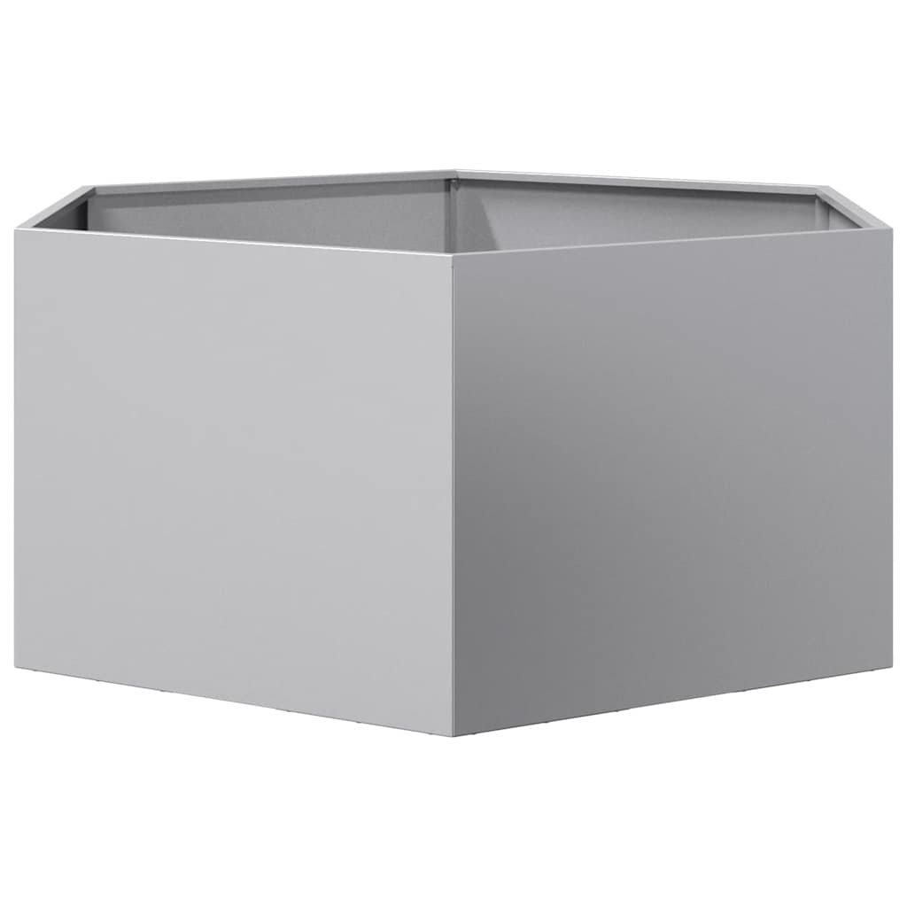 Fioriera da Giardino Esagono 104x90x45 cm in Acciaio Zincato
