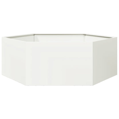 Fioriera da Giardino Bianca Esagono 138x120x45 cm in Acciaio | homemem39