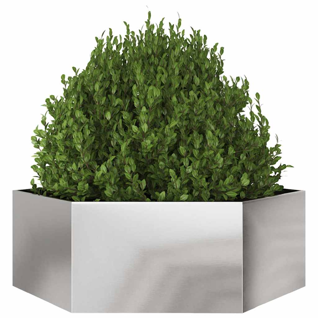 Fioriera da Giardino Esagono 138x120x45 cm in Acciaio Inox - homemem39