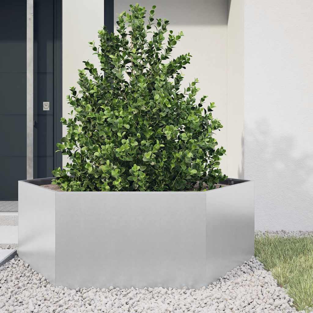 Fioriera da Giardino Esagono 138x120x45 cm in Acciaio Zincato | homemem39