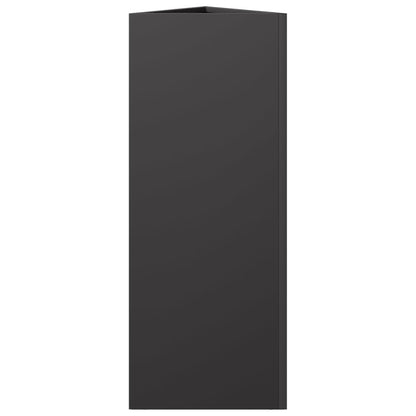 Fioriere da Giardino 2 pz Nere Triangolari 30x26x75 cm Acciaio