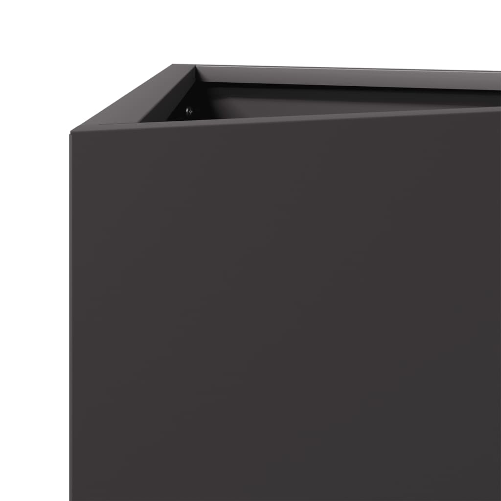 Fioriere da Giardino 2 pz Nere Triangolari 30x26x75 cm Acciaio