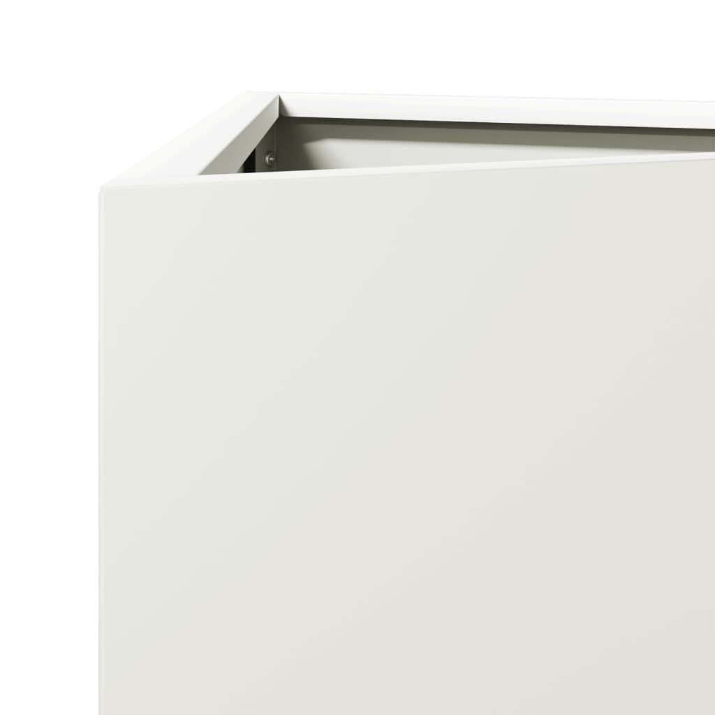 Fioriere 2 pz Bianche Triangolari 30x26x75 cm in Acciaio | homemem39