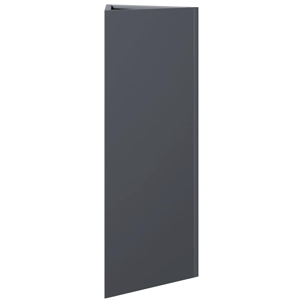 Fioriera da Giardino Antracite Triangolare 30x26x75 cm Acciaio
