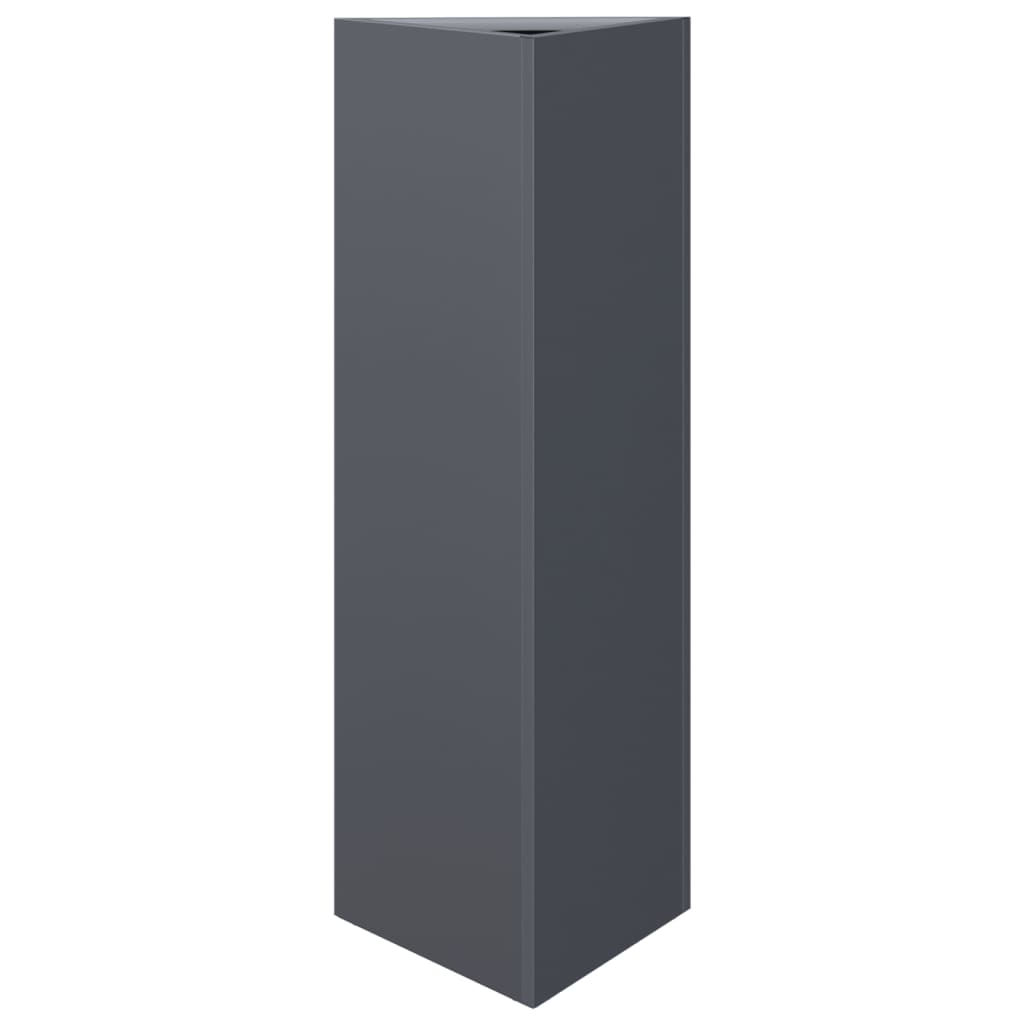 Fioriere 2 pz Antracite Triangolari 30x26x75 cm in Acciaio | homemem39
