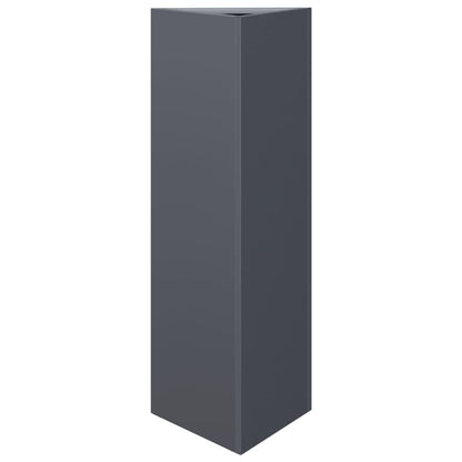 Fioriere 2 pz Antracite Triangolari 30x26x75 cm in Acciaio | homemem39