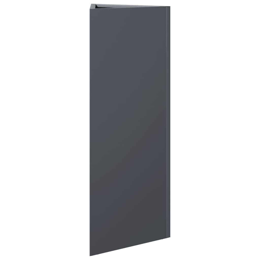 Fioriere 2 pz Antracite Triangolari 30x26x75 cm in Acciaio | homemem39