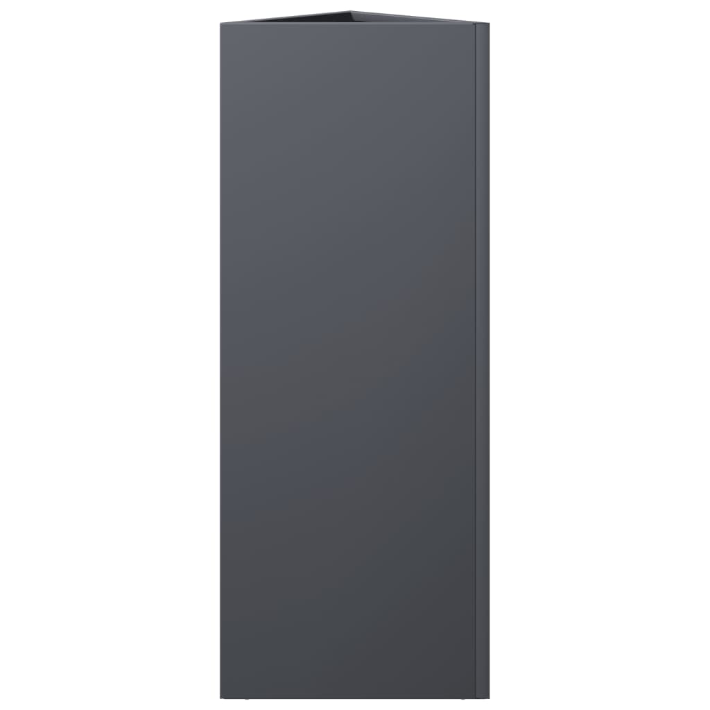 Fioriere 2 pz Antracite Triangolari 30x26x75 cm in Acciaio | homemem39