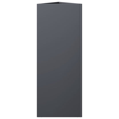 Fioriere 2 pz Antracite Triangolari 30x26x75 cm in Acciaio | homemem39