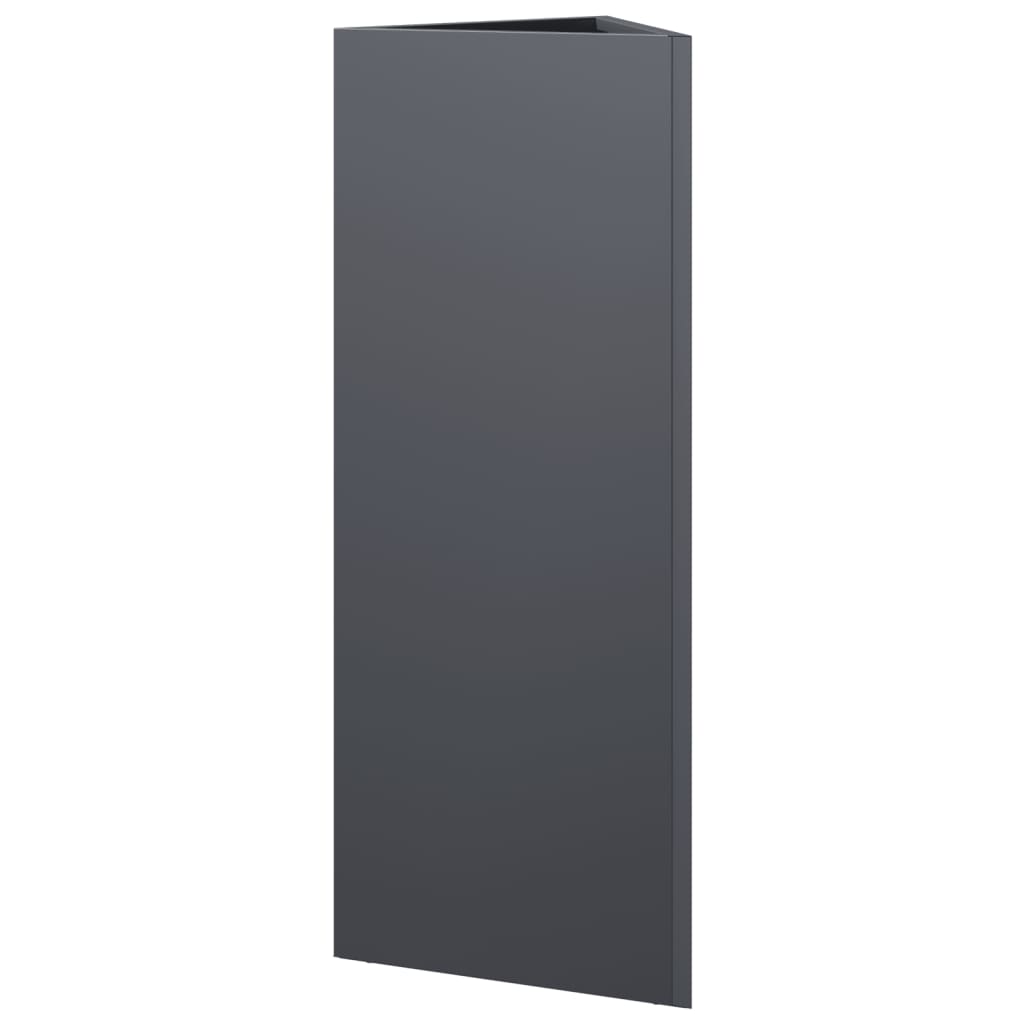 Fioriere 2 pz Antracite Triangolari 30x26x75 cm in Acciaio | homemem39