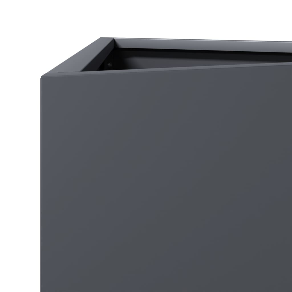 Fioriere 2 pz Antracite Triangolari 30x26x75 cm in Acciaio | homemem39