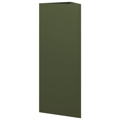 Fioriere 2 pz Verde Oliva Triangolari 30x26x75 cm in Acciaio - homemem39
