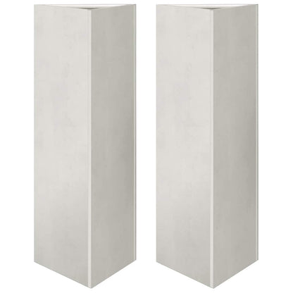Fioriere da Giardino 2 pz Triangolari 35x35x75 cm Acciaio Inox