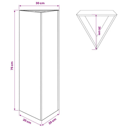 Fioriera da Giardino Triangolare 30x26x75 cm in Acciaio Zincato