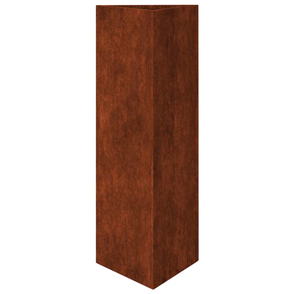 Fioriere da Giardino 2 pz Triangolari 30x26x75cm Acciaio Corten | homemem39