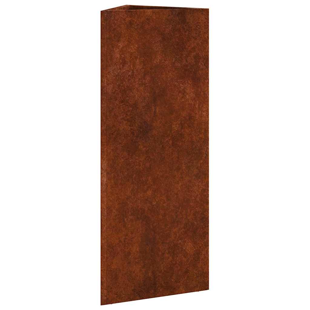 Fioriere da Giardino 2 pz Triangolari 30x26x75cm Acciaio Corten | homemem39