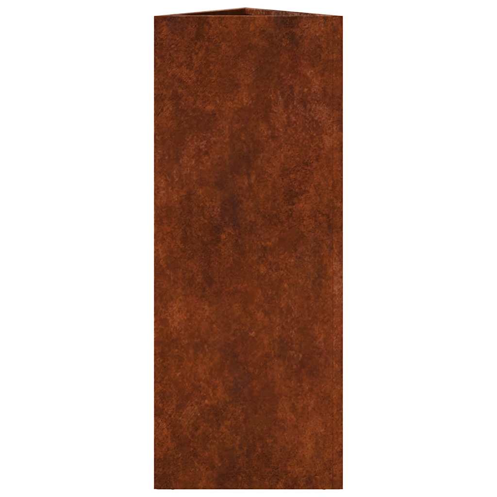 Fioriere da Giardino 2 pz Triangolari 30x26x75cm Acciaio Corten | homemem39