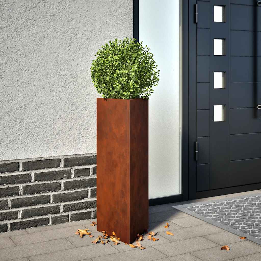Fioriere da Giardino 2 pz Triangolari 30x26x75cm Acciaio Corten | homemem39
