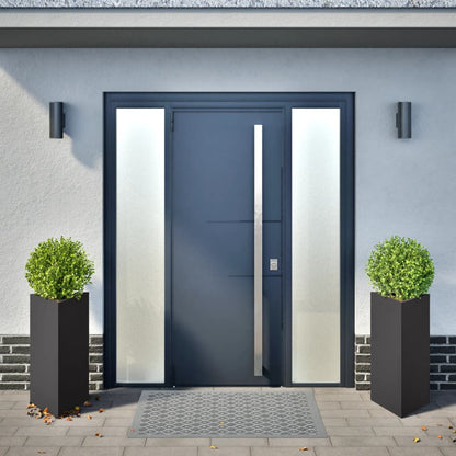 Fioriere da Giardino 2 pz Nere Triangolari 40x34,5x70cm Acciaio