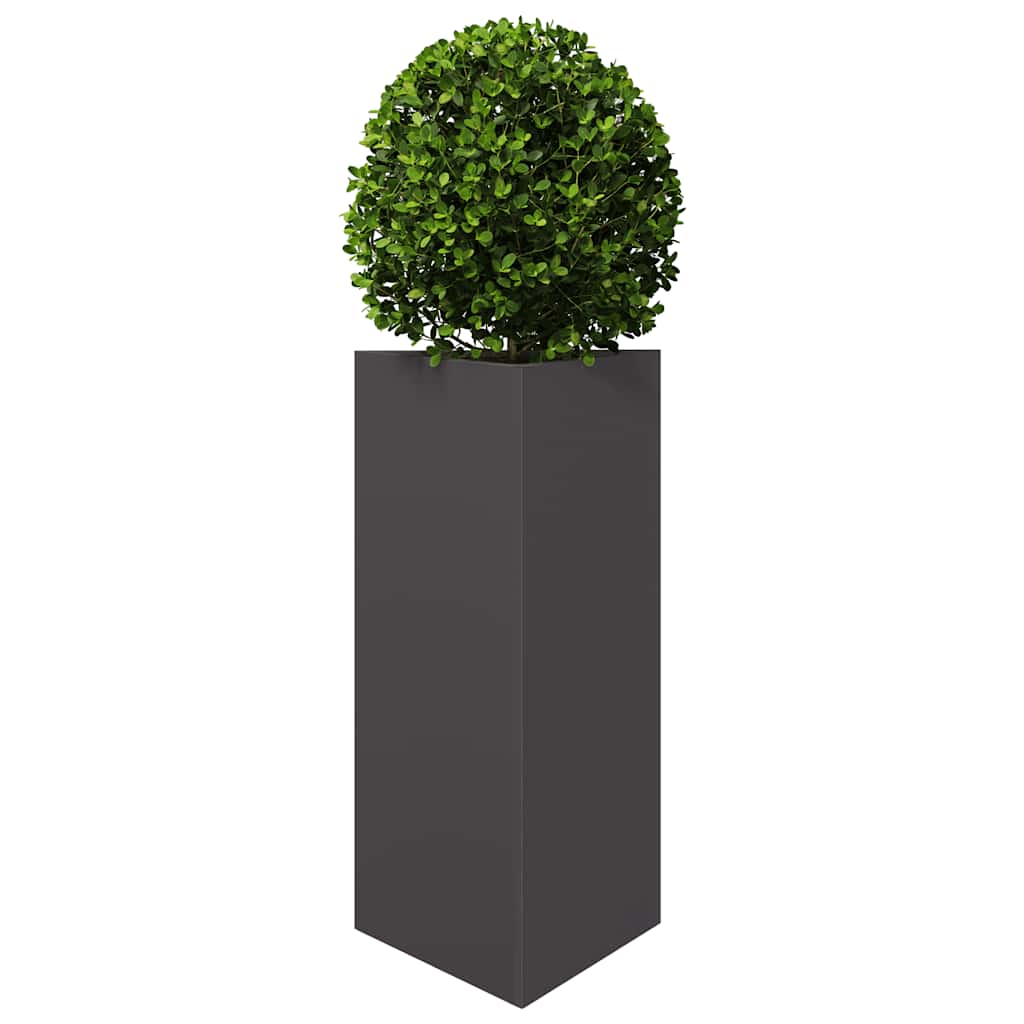 Fioriere da Giardino 2 pz Nere Triangolari 40x34,5x75cm Acciaio
