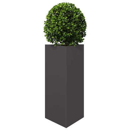 Fioriere da Giardino 2 pz Nere Triangolari 40x34,5x75cm Acciaio