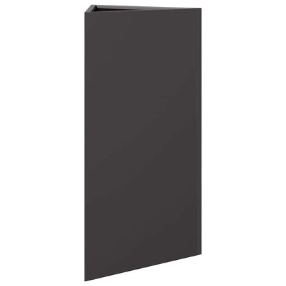 Fioriere da Giardino 2 pz Nere Triangolari 40x34,5x75cm Acciaio
